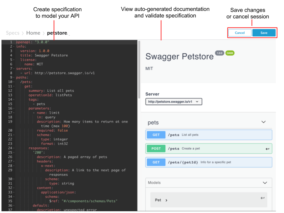 Create specifications using the spec editor Apigee Edge Apigee Docs