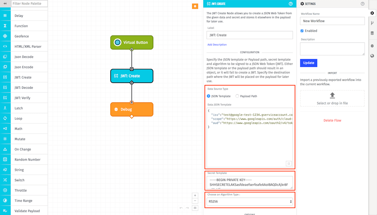 JWT Create Node WEGnology Documentation
