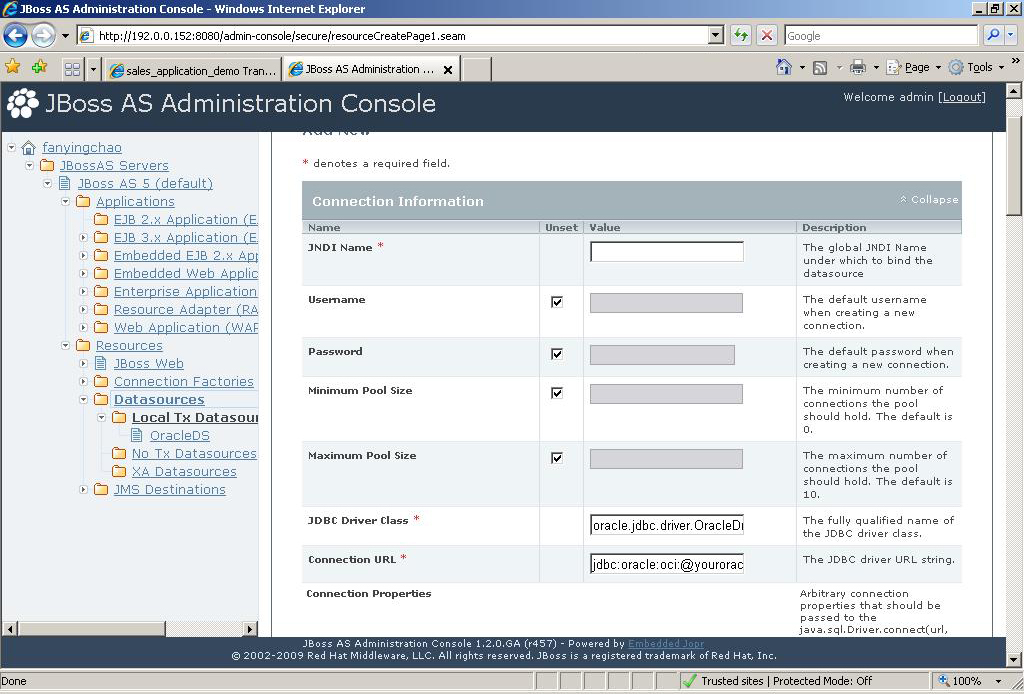 Setting up data source for JBoss Appeon Server Configuration Guide