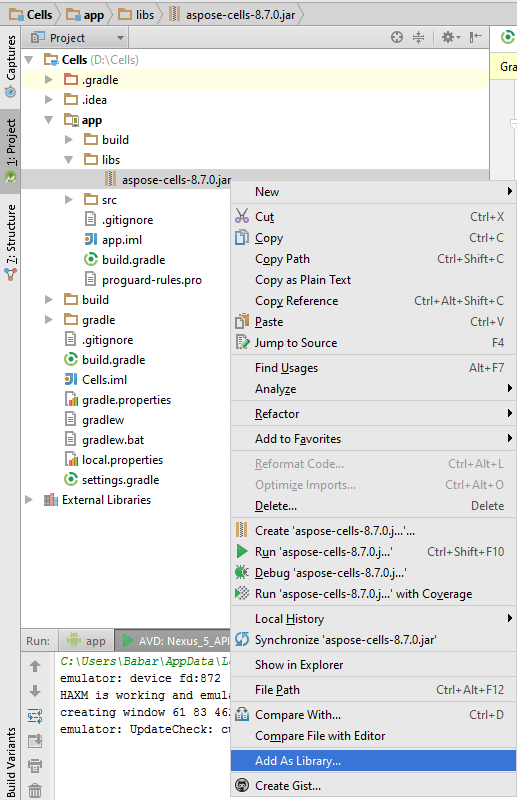 Aspose.Cells for Android via Java InstallationDocumentation