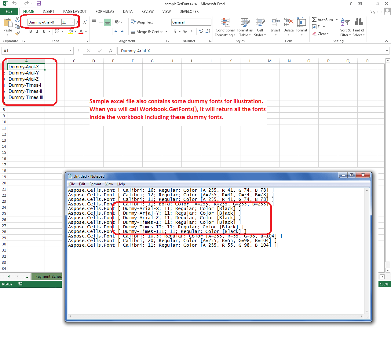 Get a List of Fonts used in a Spreadsheet or WorkbookDocumentation