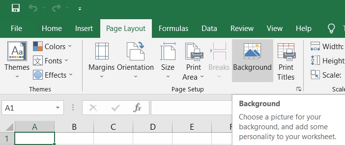 Insert Background Image to Excel|Documentation