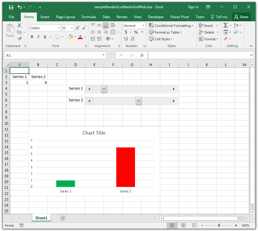 Render Interactive Scrollbar in GridDocumentation