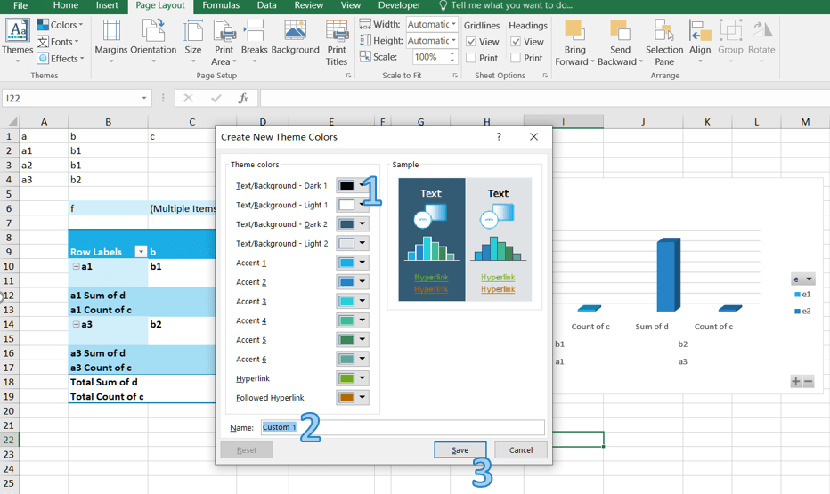 Excel Themes and ColorsDocumentation