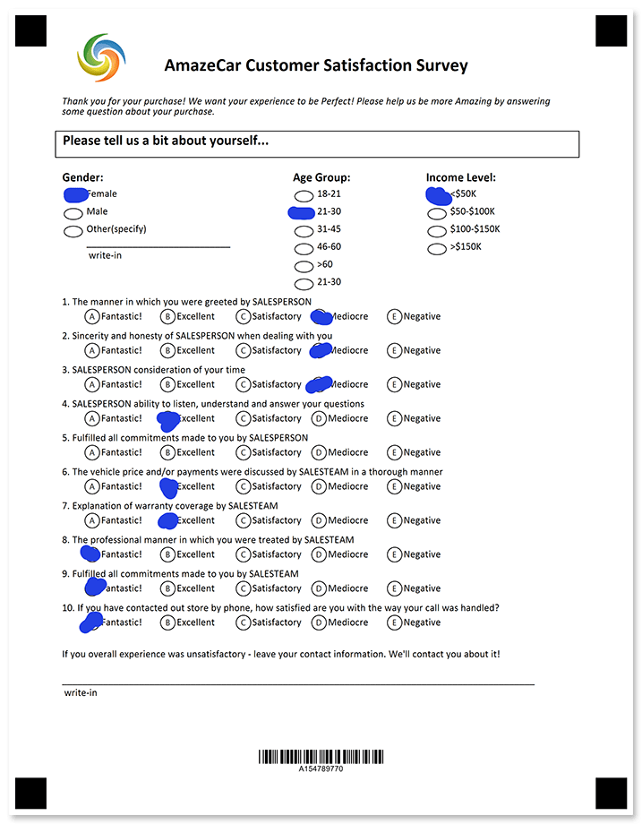 Customer satisfaction surveyDocumentation