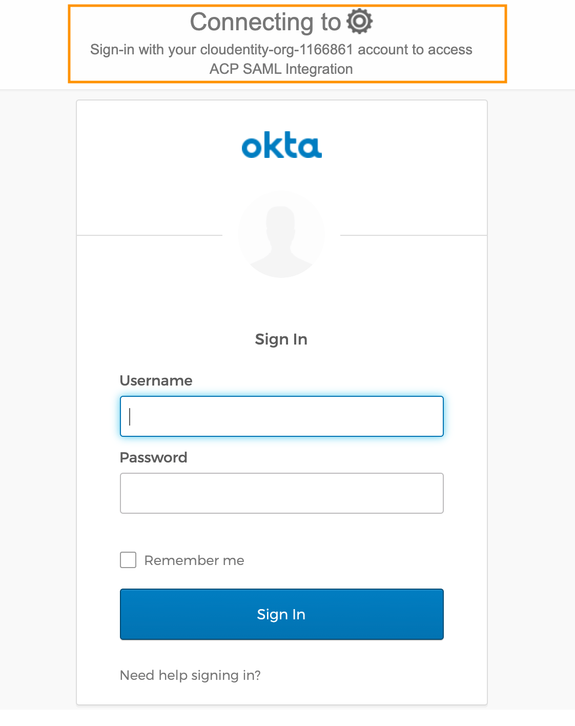 Connect to Okta IDP using SAML 2.0
