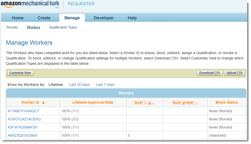 Awarding a Bonus Amazon Mechanical Turk