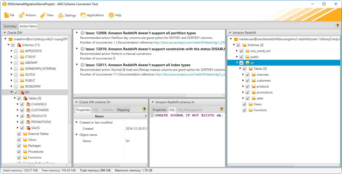Step 5 Use AWS SCT to Convert the Oracle Schema to Amazon Redshift
