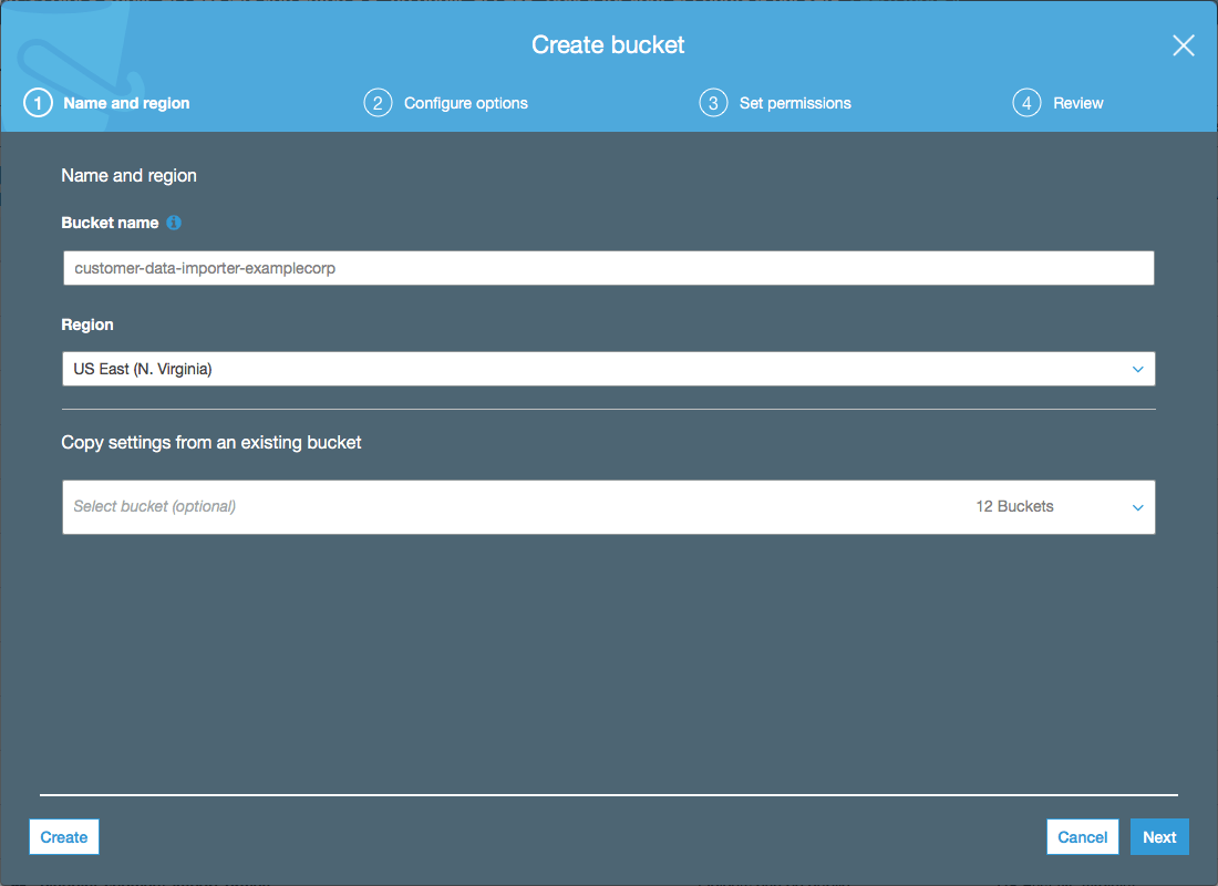 Paso 1 Crear un bucket de Amazon S3 Amazon Pinpoint