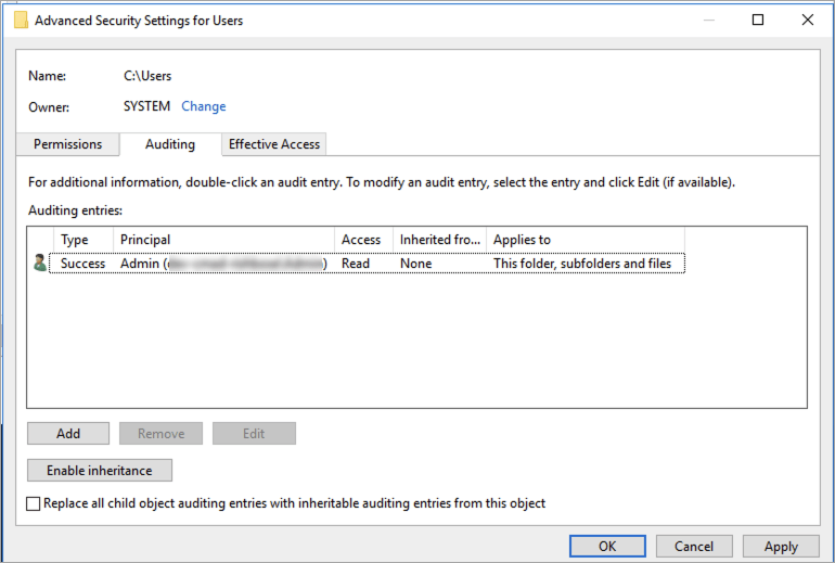 File access auditing Amazon FSx for Windows File Server