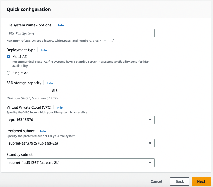 Step 1 Create an Amazon FSx for OpenZFS file system FSx for OpenZFS
