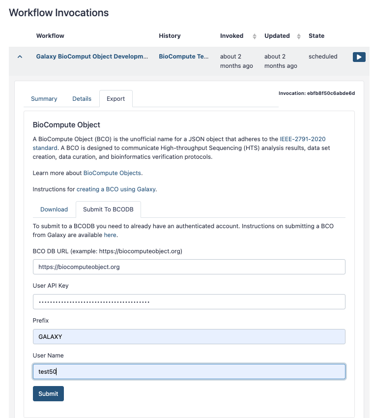 Galaxy Quick Start Object Documentation