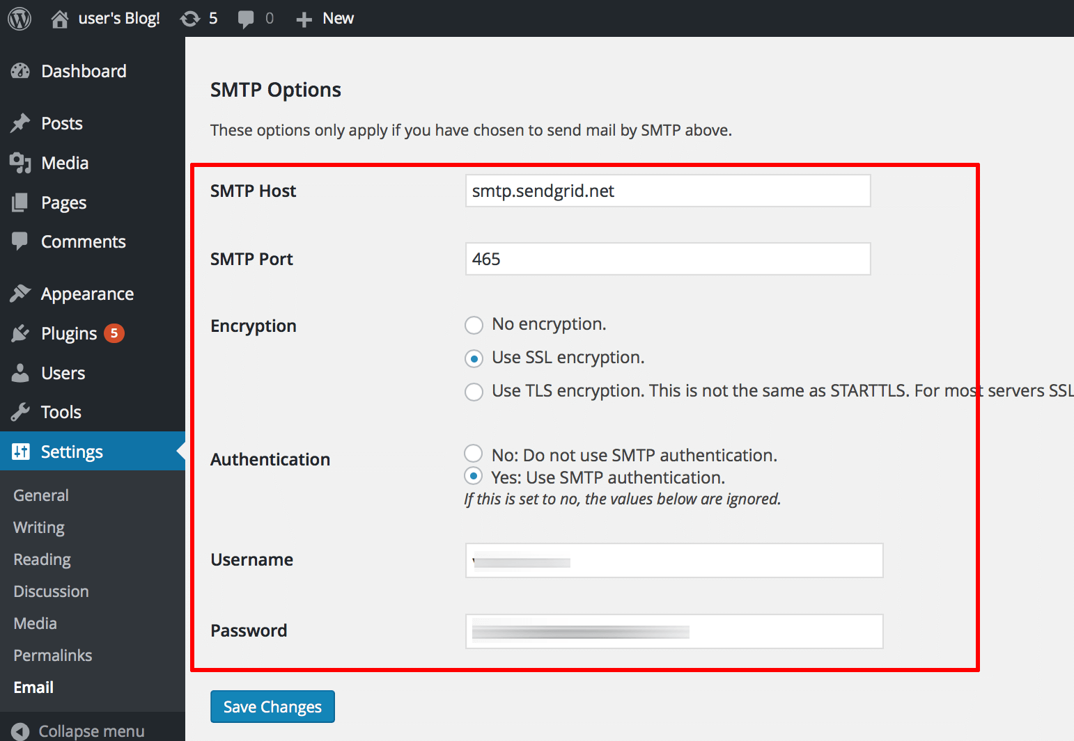 Configure thirdparty SMTP for outbound emails
