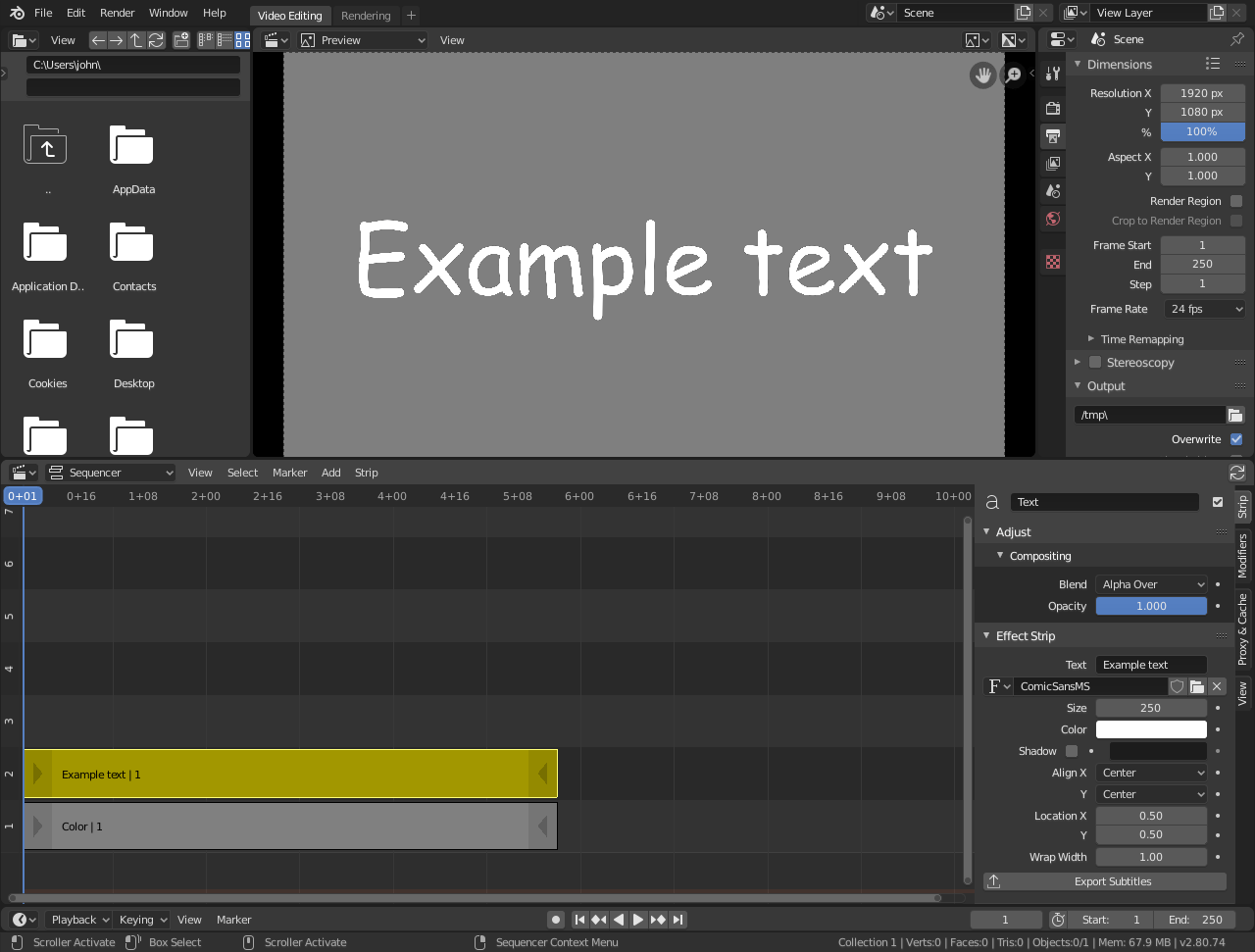 Text Strips — Blender Manual