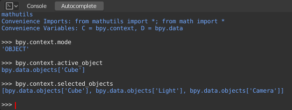 Python Console — Blender Manual Python Console — Blender Manual
