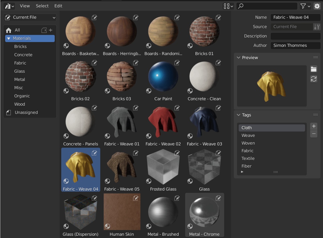 Asset Browser Blender 4.2 Manual