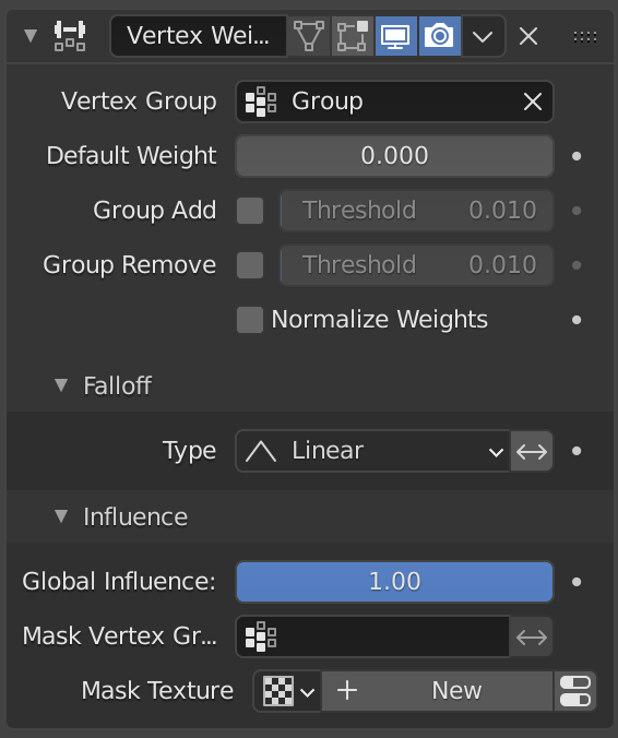 Modificateur Vertex Weight Edit Blender 4.3 Manual