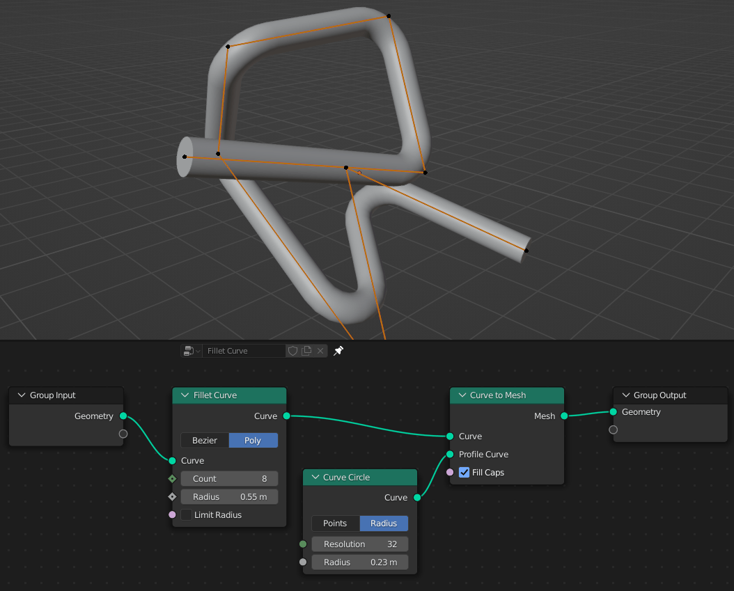 Fillet Curve Node — Blender Manual