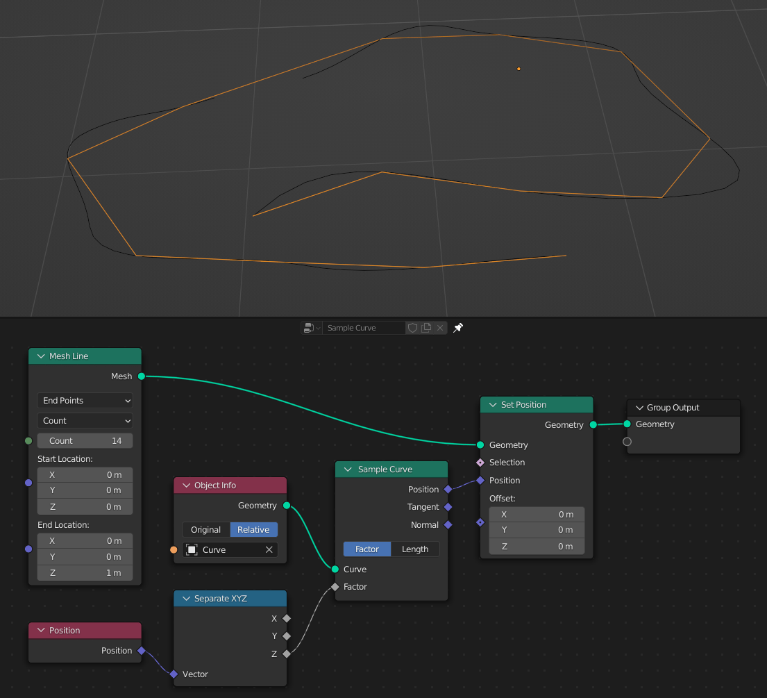 Sample Curve Node — Blender Manual