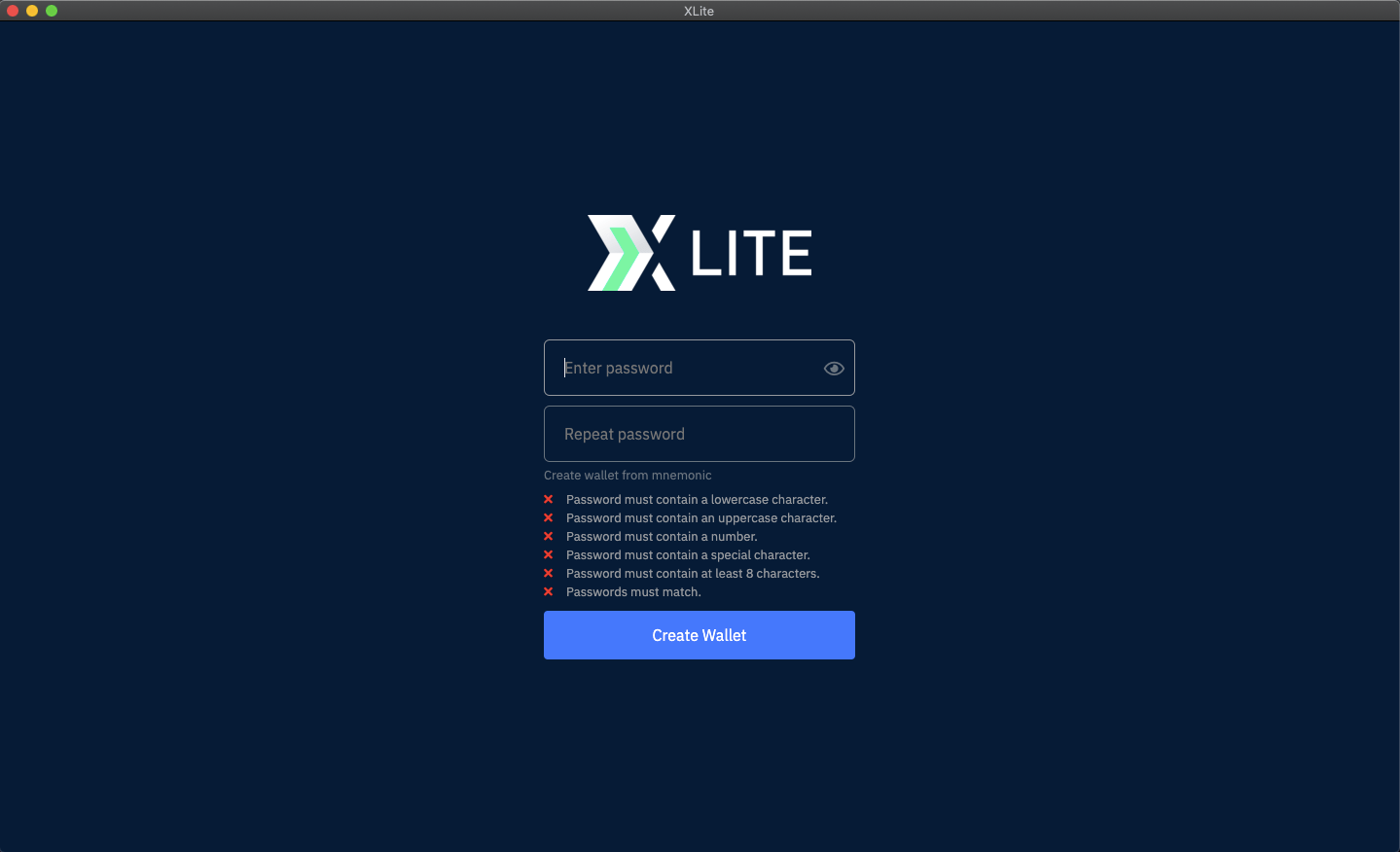 XLite Create, Backup & Restore Wallet Guide