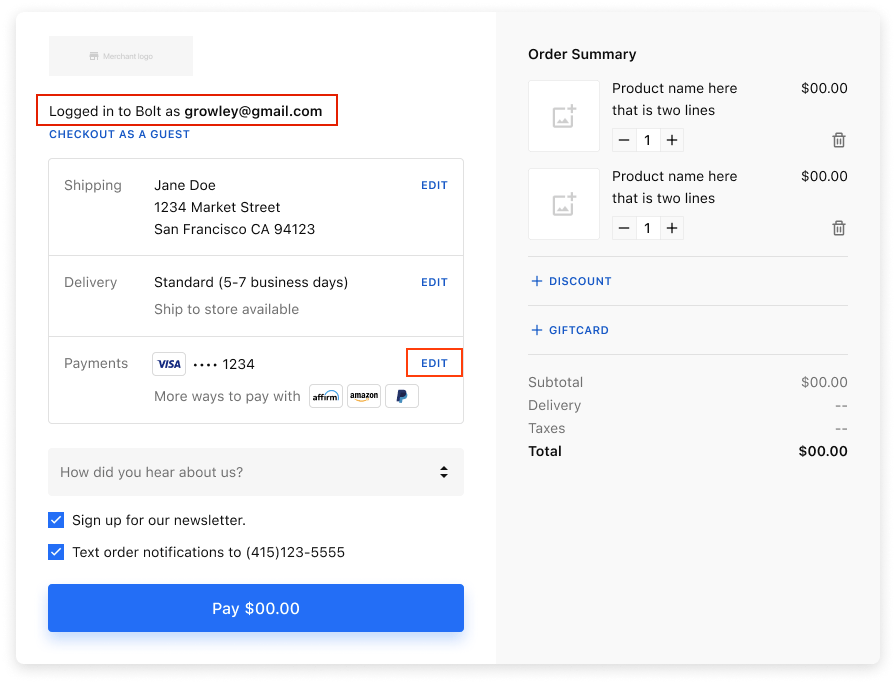 Use a Different Debit/Credit Card During Checkout Bolt Help