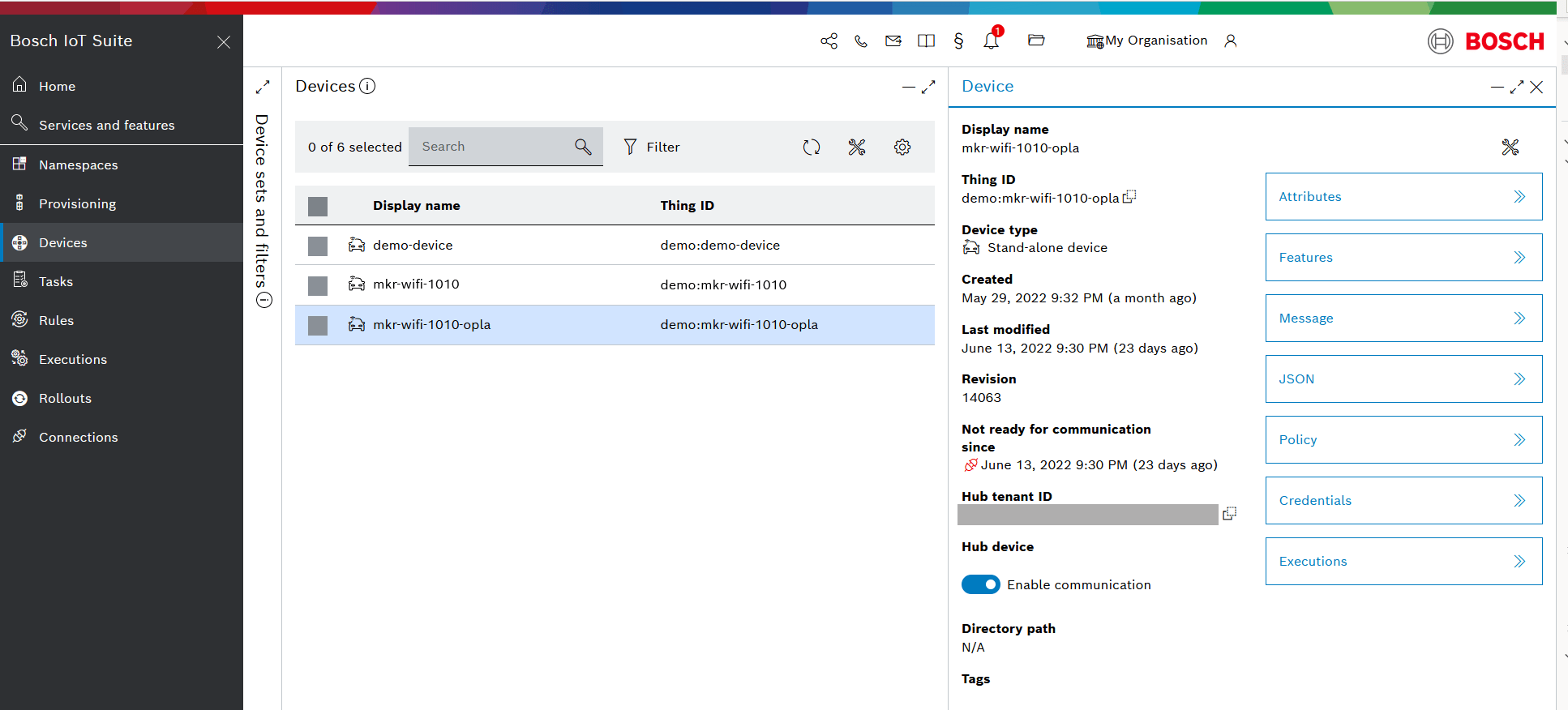 Step 1 Device provisioning Bosch IoT Device Management