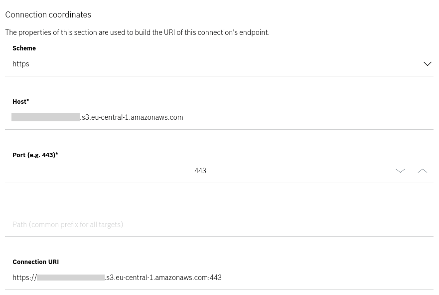 AWS S3 (HTTP) Bosch IoT Things documentation