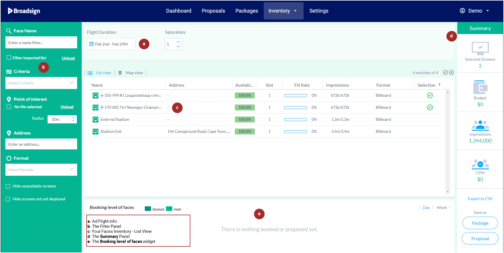 Tour the Broadsign Direct Interface