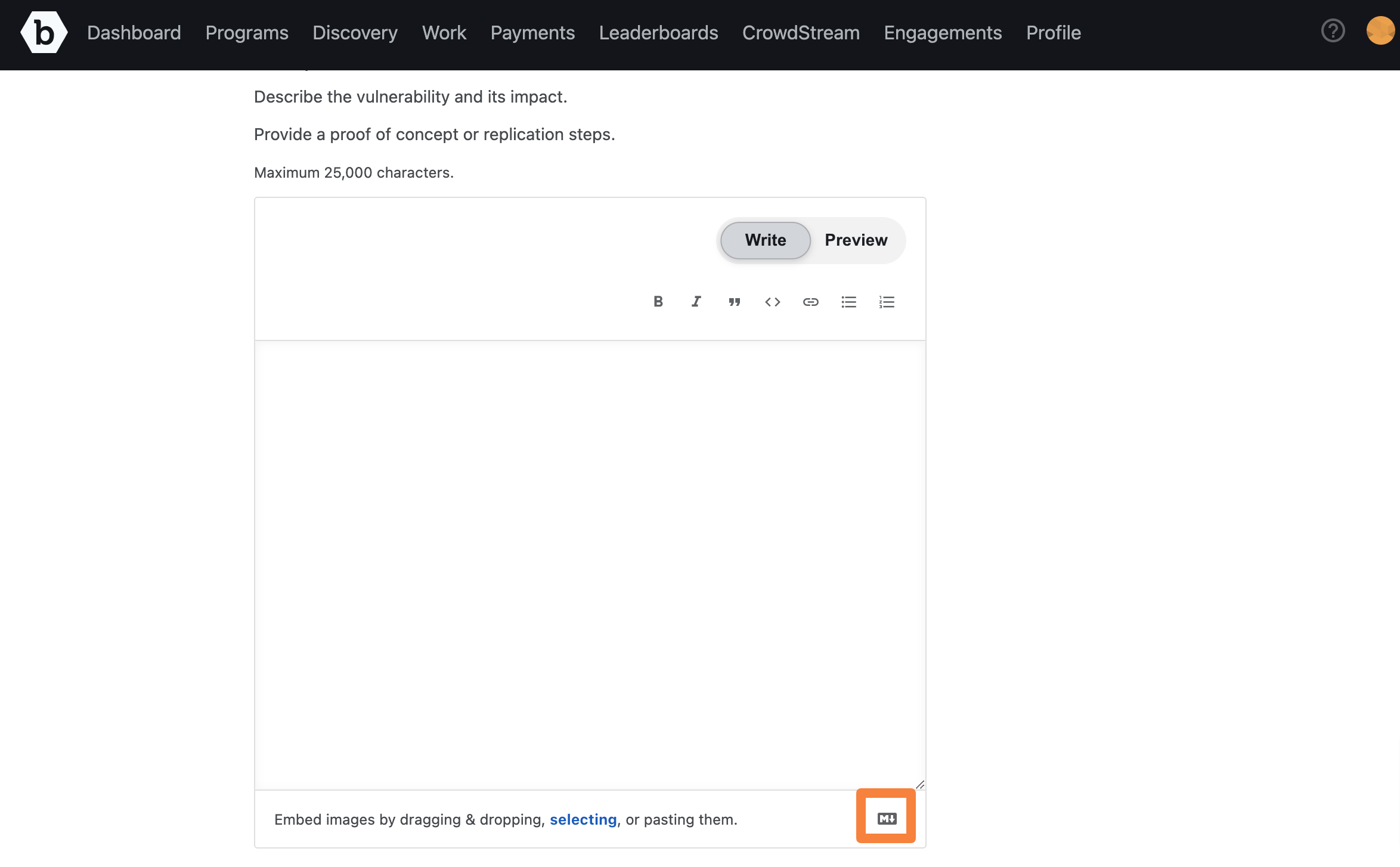Using Markdown for Formatting Content Bugcrowd Docs