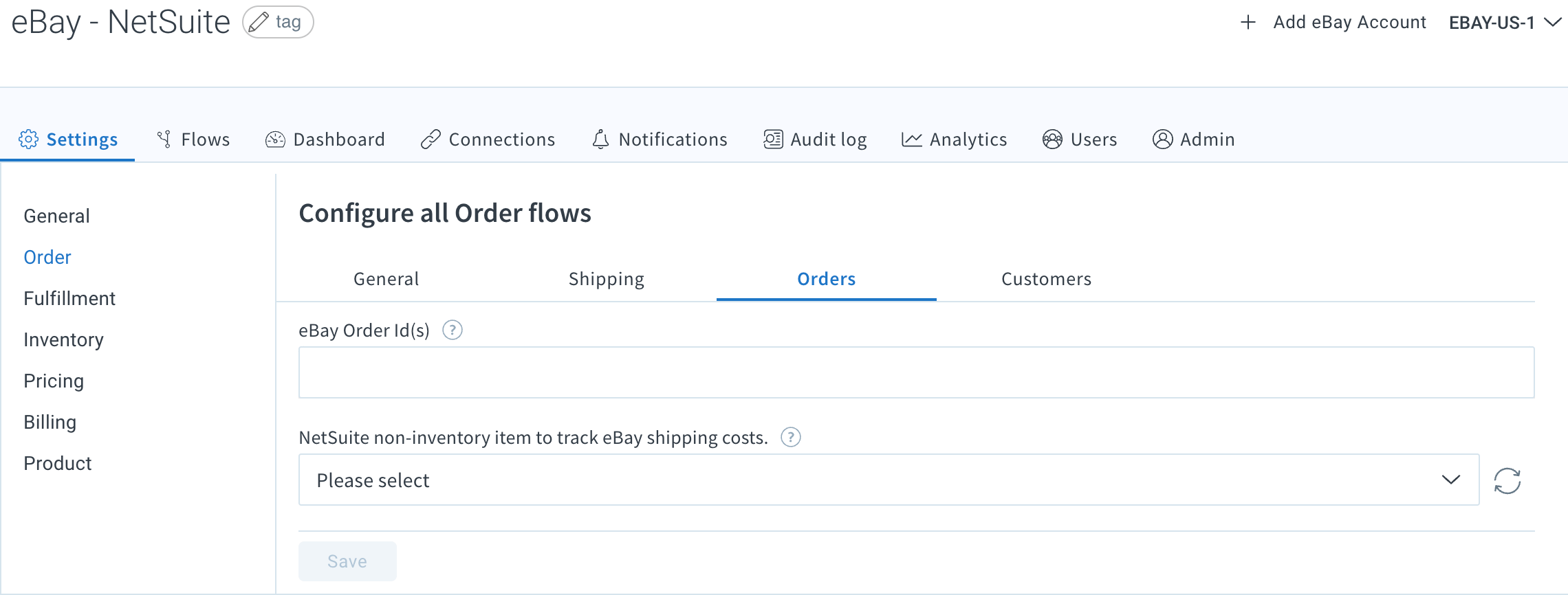 Configure eBay order flow settings Celigo Help Center