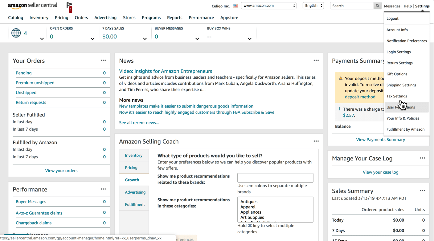 Enable Developer Access for Celigo in Amazon Seller Central