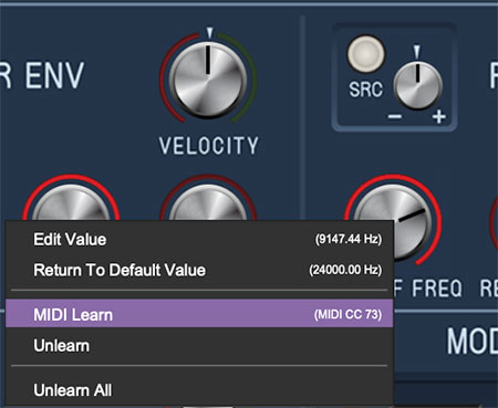 In this example, we’ll assign a hardware slider control to the Filter