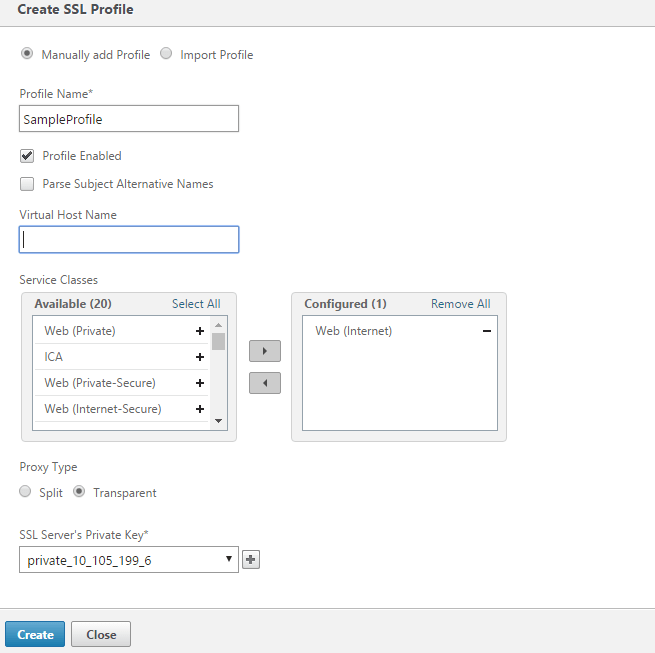 Configure SSL profiles Citrix SDWAN 11.4