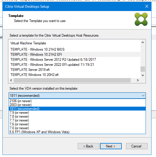 Deploying virtual desktops to VMs using the Citrix Virtual Apps and