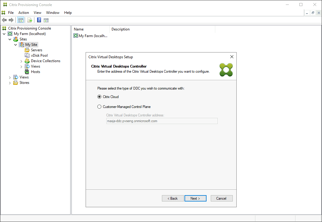 Deploying virtual desktops to VMs using the Citrix Virtual Apps and