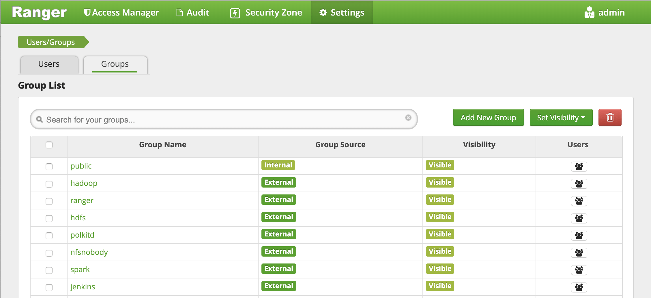 Administering Ranger Users, Groups, and Permissions