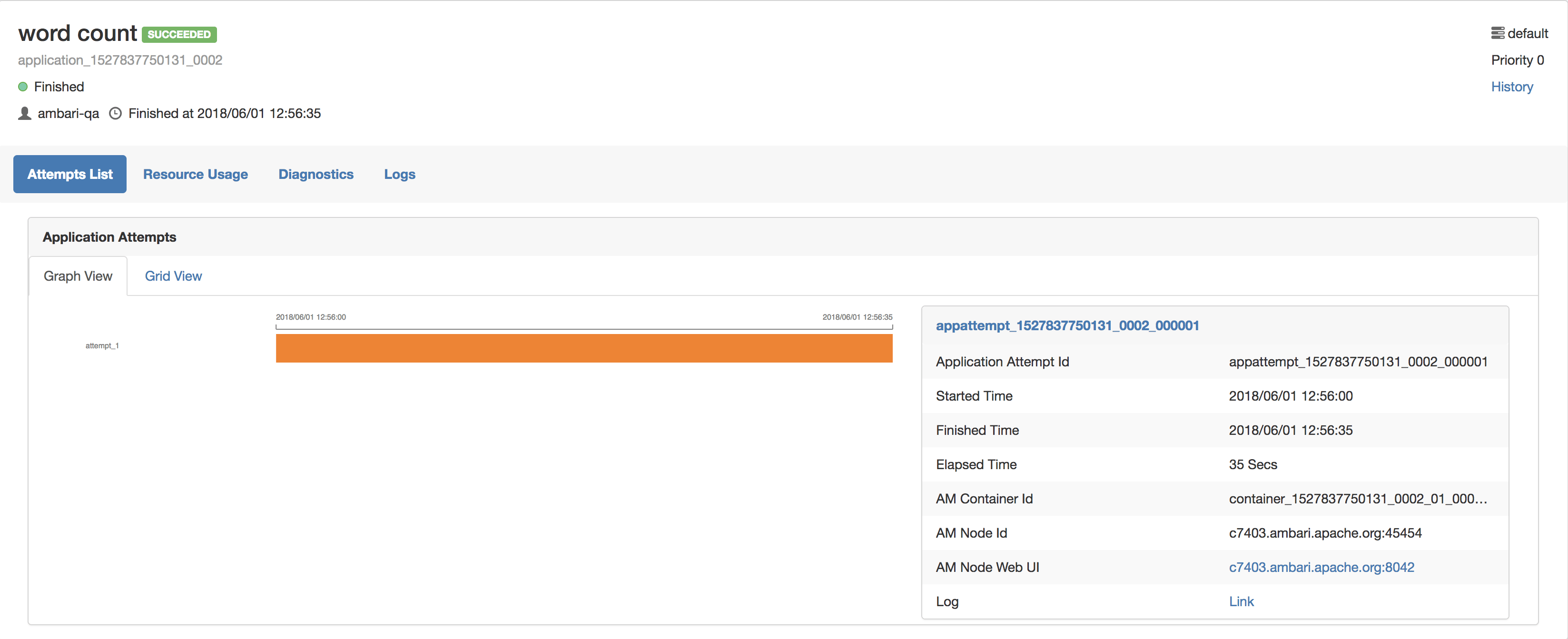 View application details