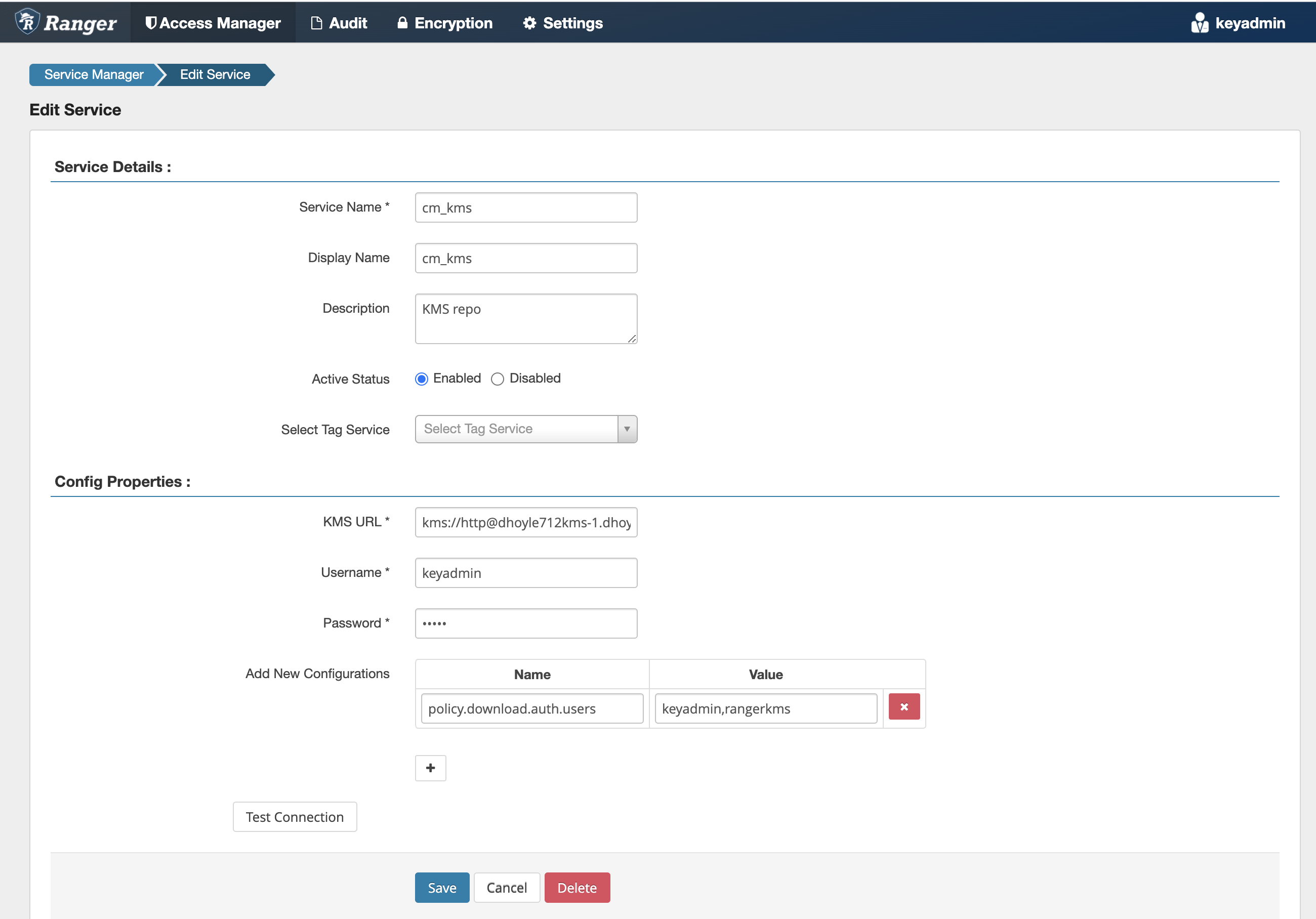 Accessing the Ranger KMS Web UI | CDP Private Cloud