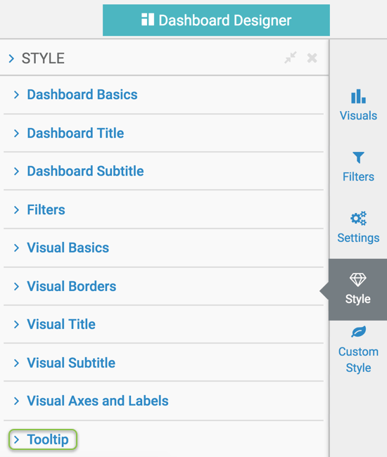 Tooltips in dashboards