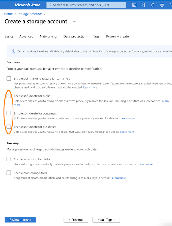 Creating a storage account in Azure