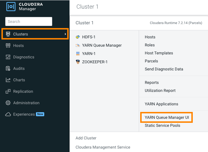 Accessing the YARN Queue Manager UI