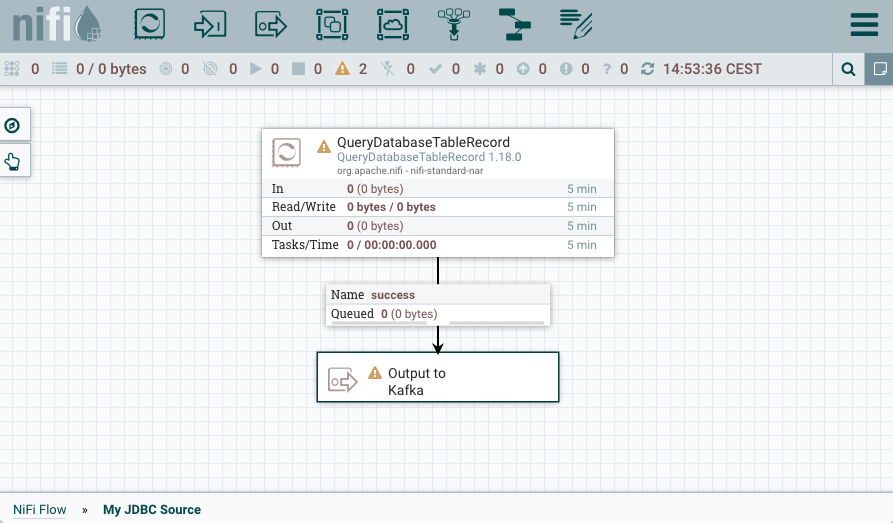 Tutorial developing and deploying a JDBC Source dataflow in Kafka