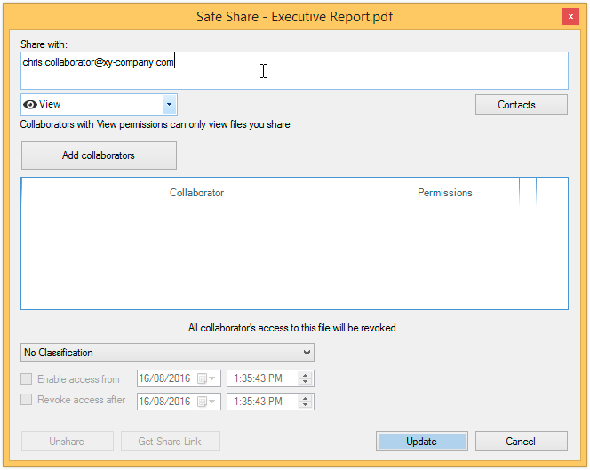 SafeShare for Windows 3.4 User's Guide Uploading, storing and sharing