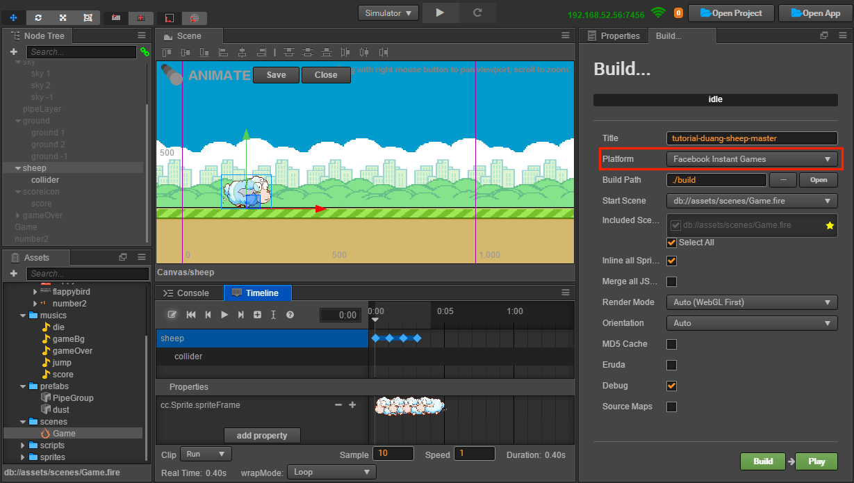 Publish to Facebook Instant Games · Cocos Creator