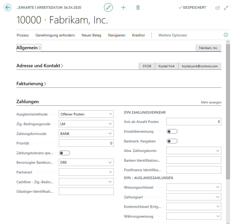 Filling Vendors master data DYNAMO PAY Cash Management