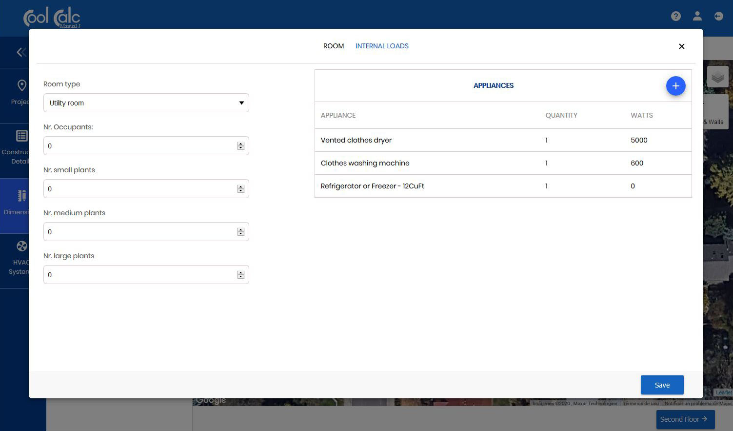 Room Internal Loads Manual J