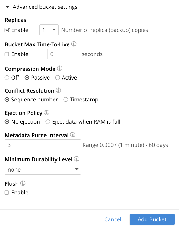 Create a Bucket Couchbase Docs