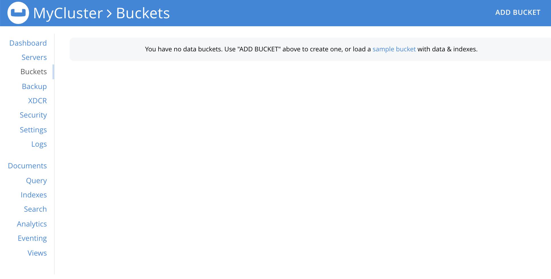 Create a Bucket Couchbase Docs