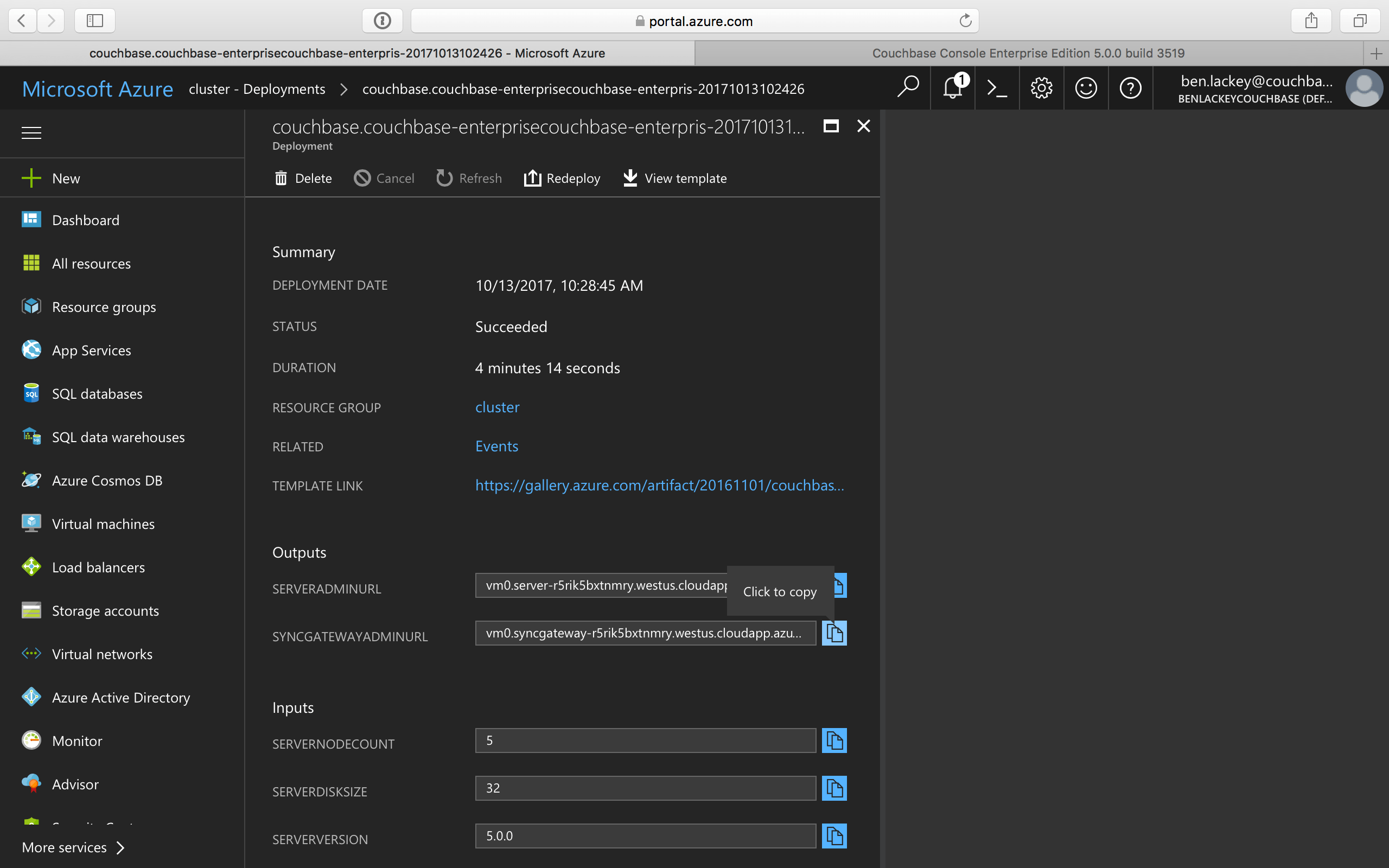 Deploy Couchbase Server Using Azure Marketplace Couchbase Docs