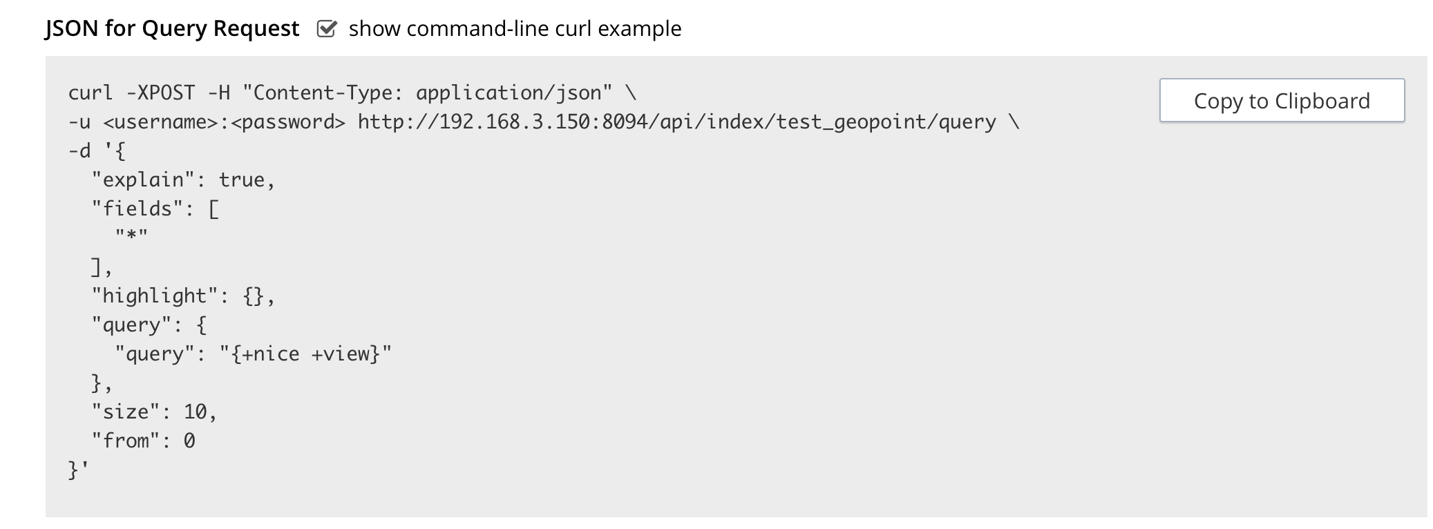 Searching with the REST API (cURL/HTTP) Couchbase Docs
